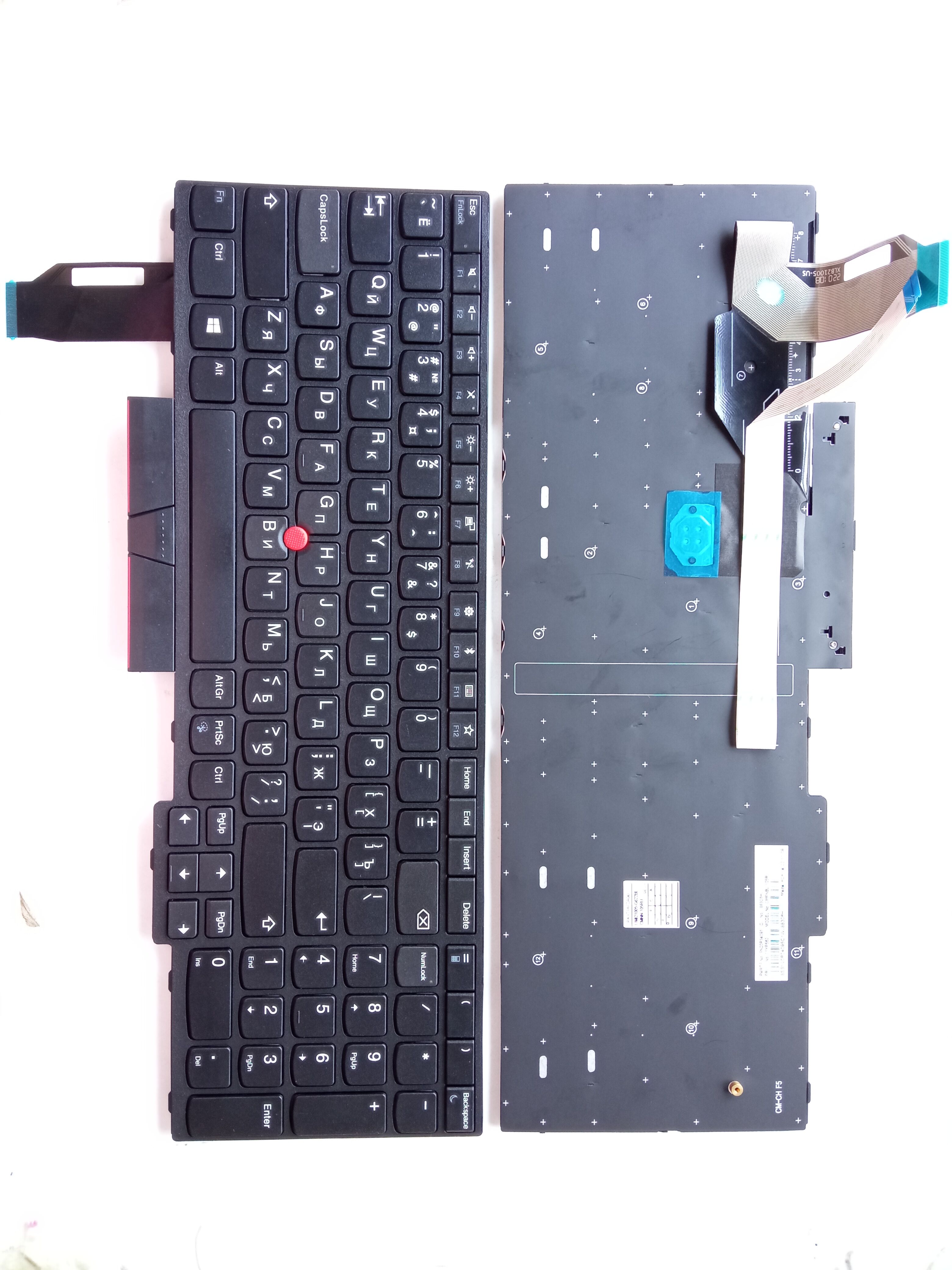 Picture of New Replacement Laptop Keyboard For IBM E580/E585/E590/T580S/L590/L580/P52/P53/P73 SILVER FRAME BLACK With Point (OEM) RU Layout